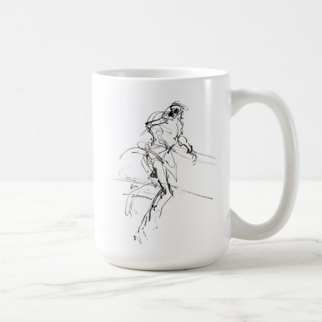 Abstrakte Runner Motion Sketch Kaffeetasse (Rechts)