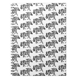 Abstrakte Running Horse Woodblock Print Notizblock