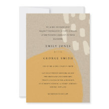 ABSTRAKTE RUST ORANGE KRAFT SCANDI WEDING INVITE