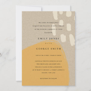 ABSTRAKTE RUST ORANGE KRAFT SCANDI WEDING INVITE DANKESKARTE