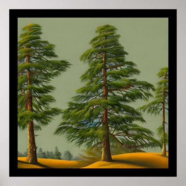 Abstrakte Rustikale Nordkiefer Poster (Vorne)