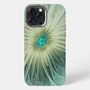 Abstrakte Sage-Grün-Fantasy-Blumen-Fraktal-Kunst iPhone 13 Pro Max Hülle