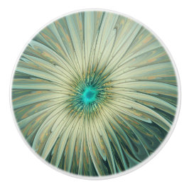 Abstrakte Sage-Grün-Fantasy-Blumen-Fraktal-Kunst Keramikknauf