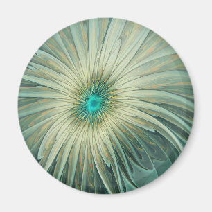 Abstrakte Sage-Grün Fantasy-Blumen-Fraktal-Kunst Magnet