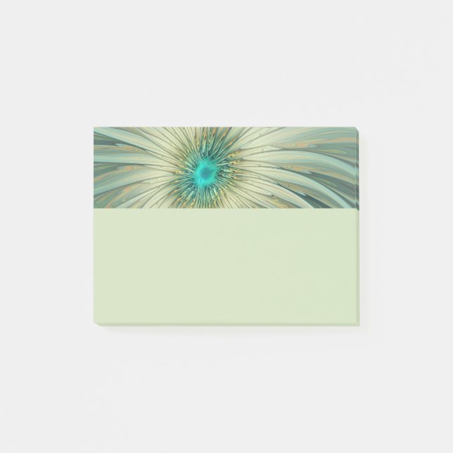 Abstrakte Sage-Grün Fantasy-Blumen-Fraktal-Kunst Post-it Klebezettel (Vorderseite)
