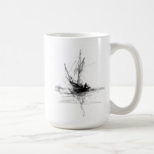 Abstrakte Sailboat Sketch Kaffeetasse