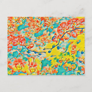 Abstrakte Sakura-Frühlings-Kirschblüten-Blumen Postkarte