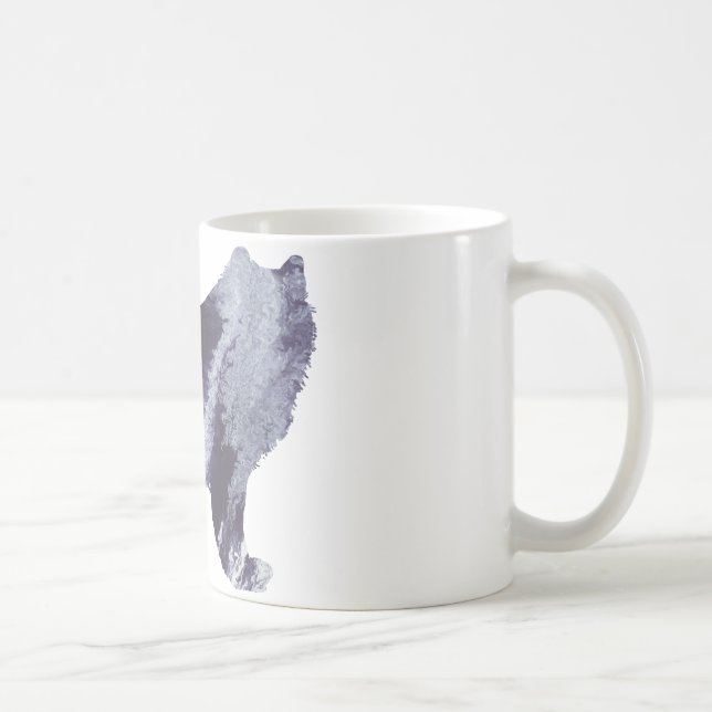Abstrakte Samoyed-Silhouette Kaffeetasse (Rechts)