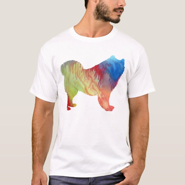 Abstrakte Samoyed-Silhouette T-Shirt (Vorderseite)