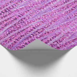 Abstrakte Satinstreifen und -punkte, Amethyst Lila Geschenkpapier