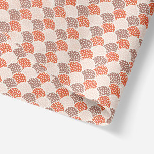 Abstrakte Scallop Waves in Orange, Beige und Braun Seidenpapier