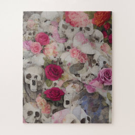 Abstrakte Schädel und Rose Blütenblätter Puzzle