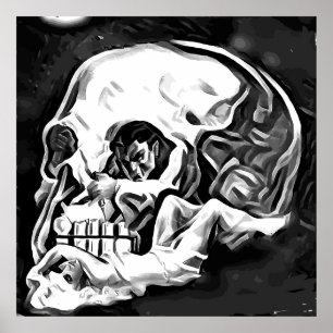 abstrakte Schädelkünstlerin Poster