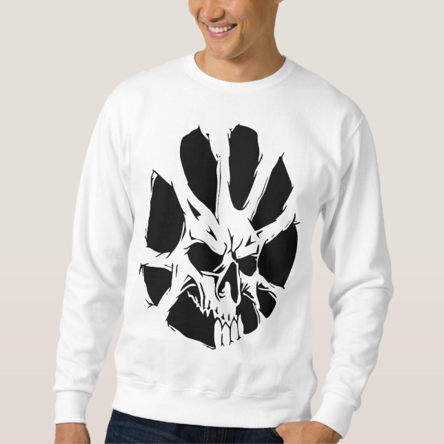 Abstrakte Schädelroots: Dunkle Kunst Sweatshirt (Vorderseite)