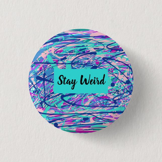 Abstrakte Schaltfläche "Bleibe Weiß" Blau und Rosa Button (Vorderseite)