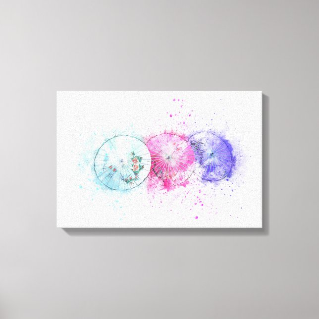 Abstrakte Schirmkunst Leinwanddruck (Vorderseite)