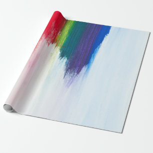 Abstrakte Schmerzen in Gelb, Orange, Rot, Grün und Geschenkpapier