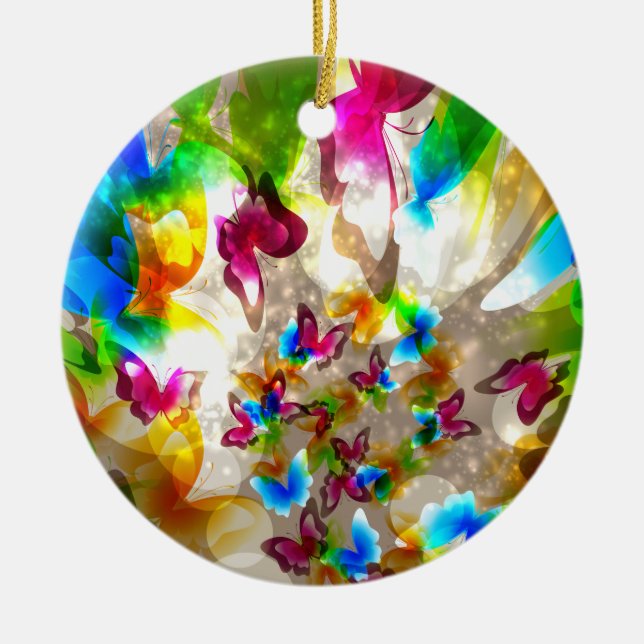 Abstrakte Schmetterlinge Keramikornament (Vorne)