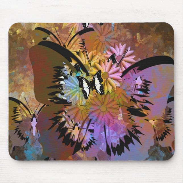 Abstrakte Schmetterlinge Mousepad (Vorne)