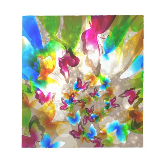 Abstrakte Schmetterlinge Notizblock (Vorderseite)