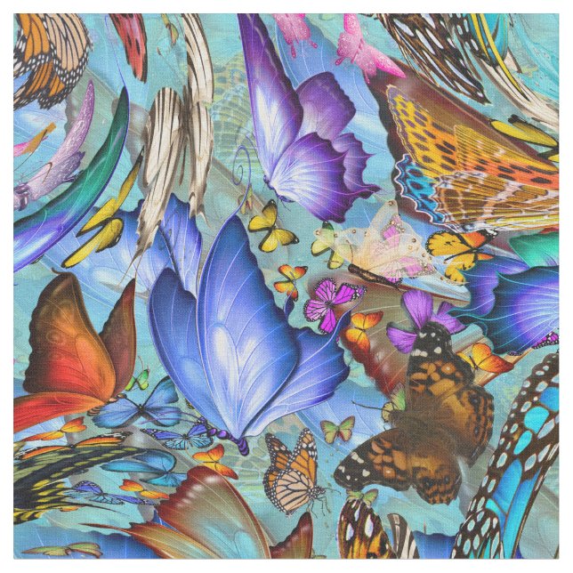 Abstrakte Schmetterlingsflüge wiederholen Stoff (Nahaufnahme)