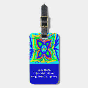 Abstrakte Schmetterlingsmühle Blume Kinder Doodle  Gepäckanhänger