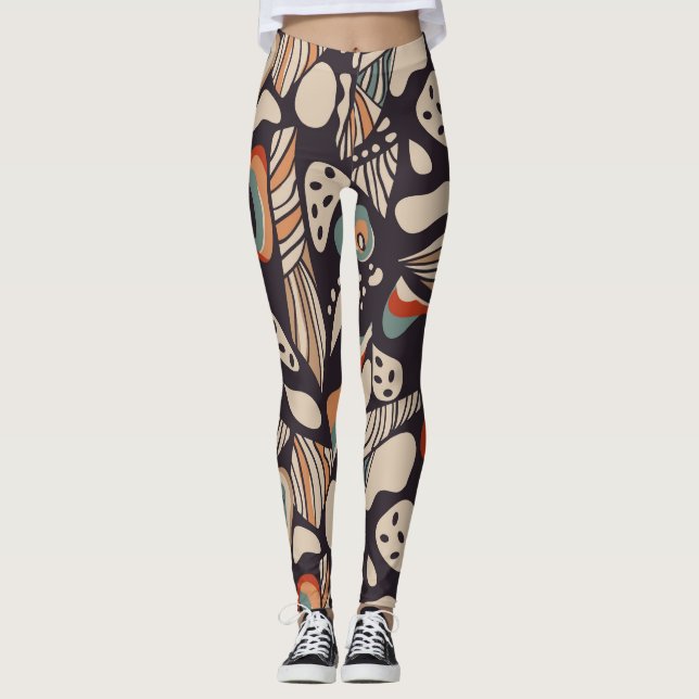 Abstrakte Schmetterlingssäulen,  Bohordmuster  Leggings (Vorderseite)