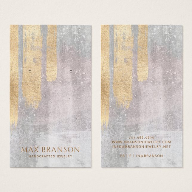 Abstrakte Schmuckkarten mit Rosa-Ohrring (Vorne & Hinten)