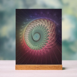 Abstrakte Schnecke Farben Modernes Fraktal Kunst,  Acrylschild