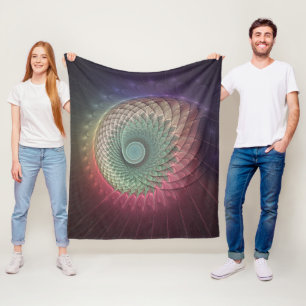 Abstrakte Schnecke Farben Modernes Fraktal Kunst, Fleecedecke