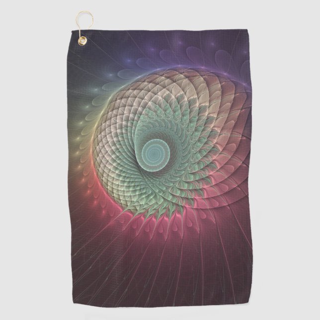 Abstrakte Schnecke Farben Modernes Fraktal Kunst,  Golfhandtuch (Vorderseite)