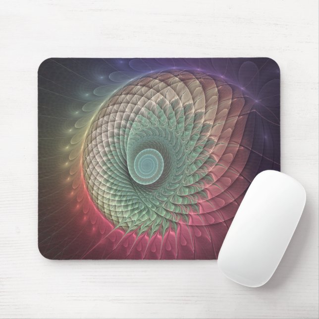 Abstrakte Schnecke Farben Modernes Fraktal Kunst,  Mousepad (Mit Mouse)