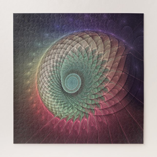 Abstrakte Schnecke Farben Modernes Fraktal Kunst,  Puzzle (Vertikal)