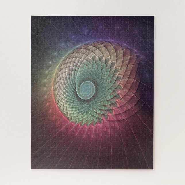 Abstrakte Schnecke Farben Modernes Fraktal Kunst,  Puzzle (Vertikal)