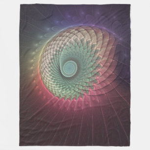 Abstrakte Schnecke Farbige Moderne Fraktal-Kunst Fleecedecke