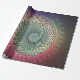 Abstrakte Schnecke Farbige Moderne Fraktal-Kunst Geschenkpapier