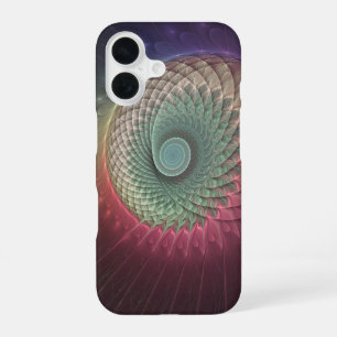 Abstrakte Schnecke Farbige Moderne Fraktal-Kunst iPhone 16 Hülle