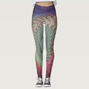 Abstrakte Schnecke Farbige Moderne Fraktal-Kunst Leggings