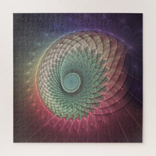 Abstrakte Schnecke Farbige Moderne Fraktal-Kunst Puzzle