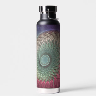 Abstrakte Schnecke Farbige Moderne Fraktal-Kunst Trinkflasche