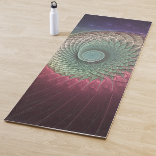 Abstrakte Schnecke Farbige Moderne Fraktal-Kunst Yogamatte