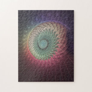 Abstrakte Schnecke Farbige moderne fraktale Kunst Puzzle