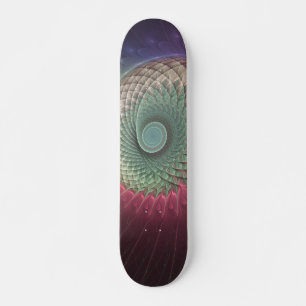 Abstrakte Schnecke Farbige moderne fraktale Kunst Skateboard