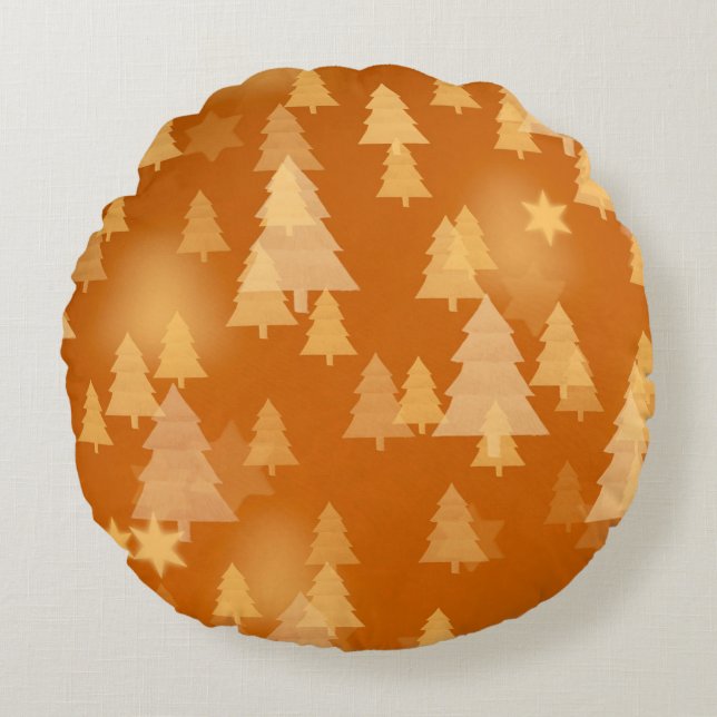 Abstrakte Schneeflocken. 2d Abbildung. Weihnachtst Rundes Kissen (Vorderseite)