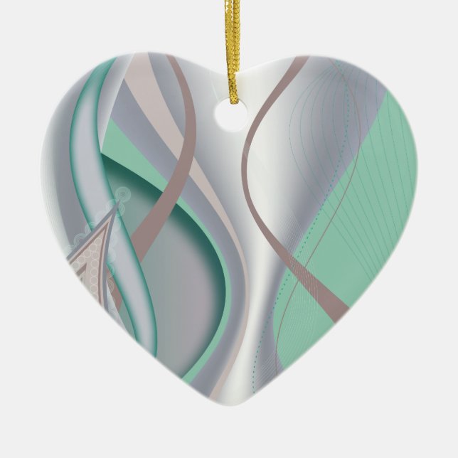 Abstrakte Schokolade Minze Tornado Keramik Ornament (Vorne)