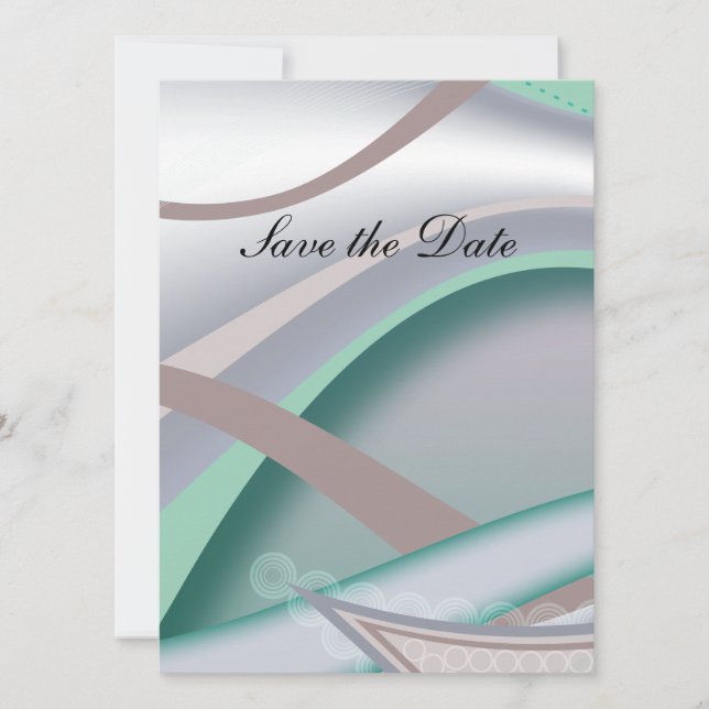 Abstrakte Schokoladenminze Save The Date (Vorderseite)