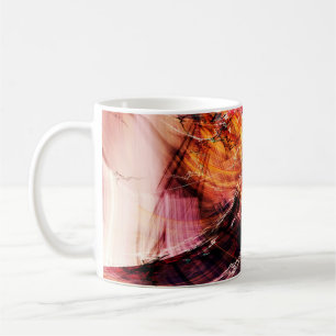 Abstrakte schöne lila, rote und gelbe leuchtende F Kaffeetasse