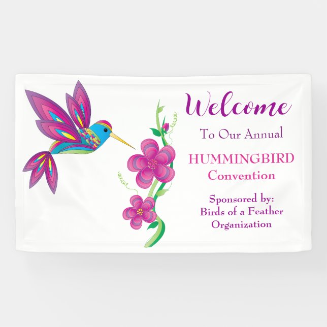 Abstrakte Schönheit Hummingbird und Blume Banner (Horizontal)