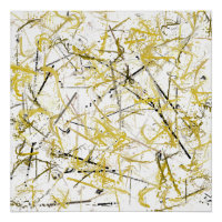 Abstrakte Schriftzeichen - Mustard und Brown Poste