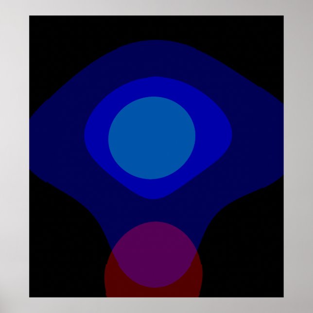 Abstrakte Schwarz-Blau-Art 523 Poster (Vorne)